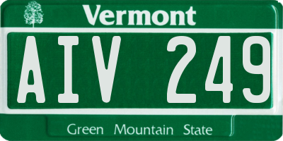 VT license plate AIV249