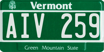 VT license plate AIV259