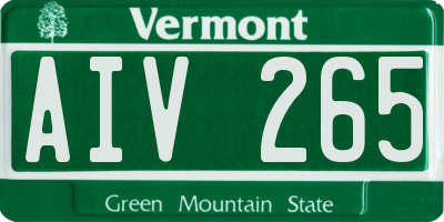 VT license plate AIV265