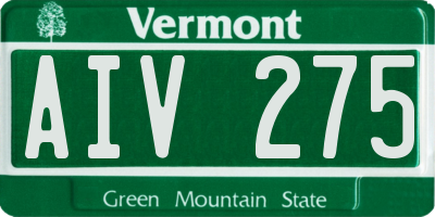 VT license plate AIV275