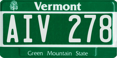VT license plate AIV278