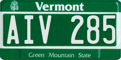 VT license plate AIV285