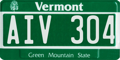 VT license plate AIV304