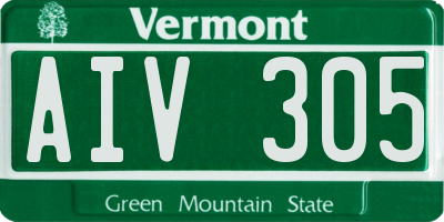 VT license plate AIV305