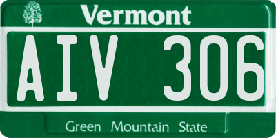 VT license plate AIV306