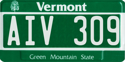 VT license plate AIV309