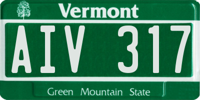 VT license plate AIV317