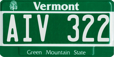 VT license plate AIV322
