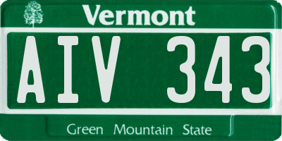 VT license plate AIV343