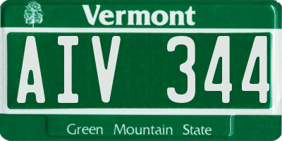 VT license plate AIV344