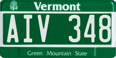 VT license plate AIV348