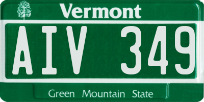 VT license plate AIV349
