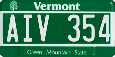 VT license plate AIV354