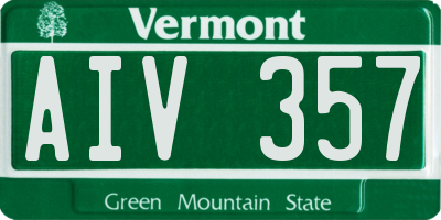 VT license plate AIV357