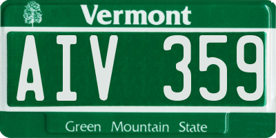 VT license plate AIV359