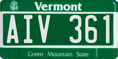 VT license plate AIV361