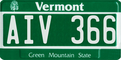 VT license plate AIV366