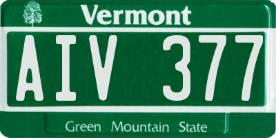 VT license plate AIV377