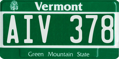 VT license plate AIV378