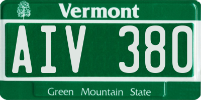 VT license plate AIV380