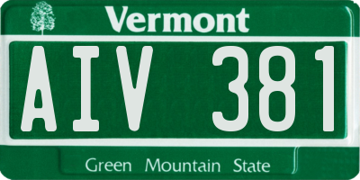 VT license plate AIV381