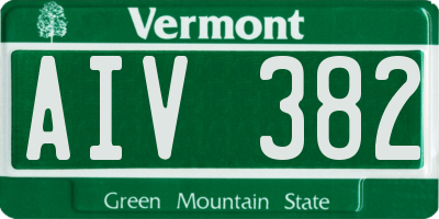 VT license plate AIV382