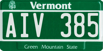 VT license plate AIV385