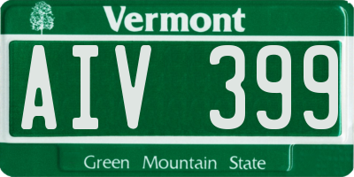 VT license plate AIV399