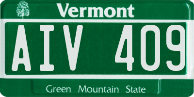 VT license plate AIV409