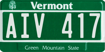 VT license plate AIV417