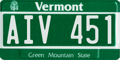 VT license plate AIV451