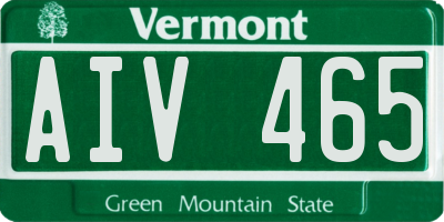 VT license plate AIV465