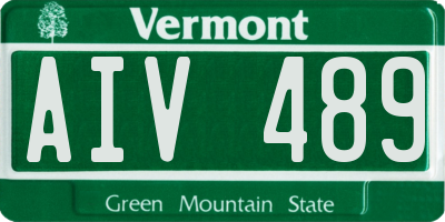 VT license plate AIV489
