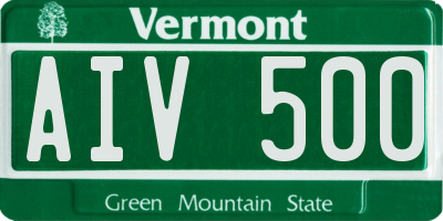 VT license plate AIV500