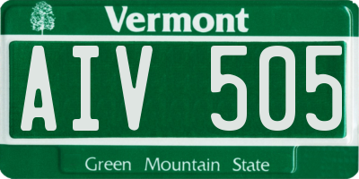 VT license plate AIV505
