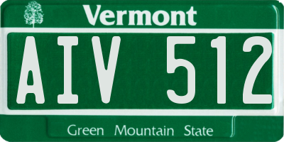VT license plate AIV512