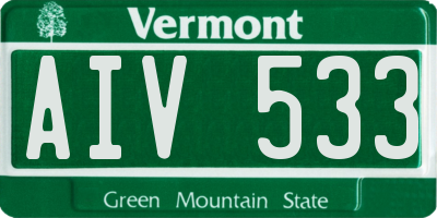 VT license plate AIV533