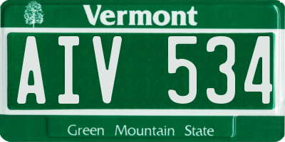 VT license plate AIV534
