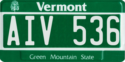 VT license plate AIV536