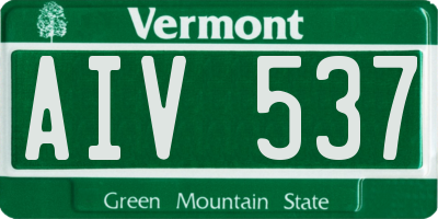 VT license plate AIV537