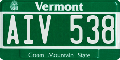 VT license plate AIV538