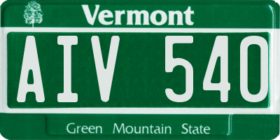 VT license plate AIV540