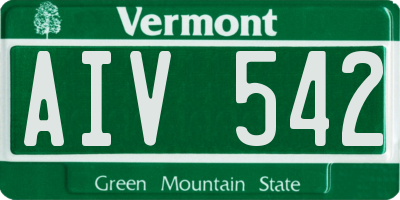 VT license plate AIV542