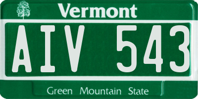 VT license plate AIV543