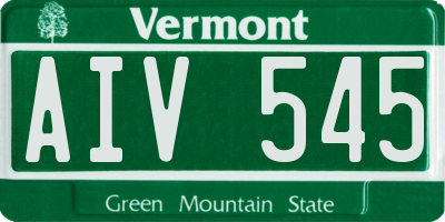 VT license plate AIV545