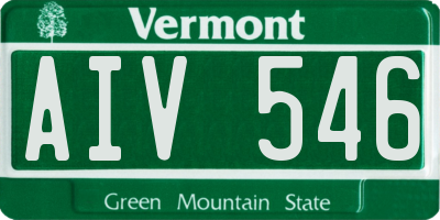 VT license plate AIV546