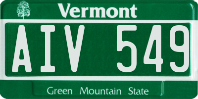 VT license plate AIV549