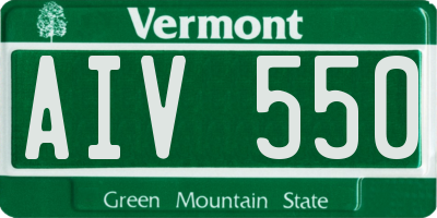 VT license plate AIV550
