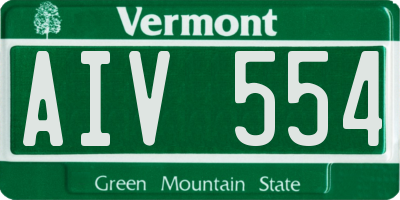 VT license plate AIV554