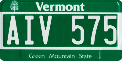 VT license plate AIV575